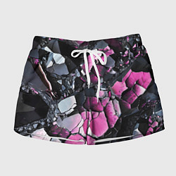 Женские шорты Чёрно-розовый камень