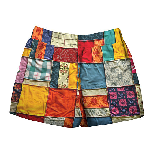 Женские шорты Пэчворк из ярких тканей / 3D-принт – фото 2