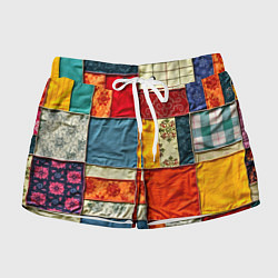 Шорты женские Пэчворк из ярких тканей, цвет: 3D-принт