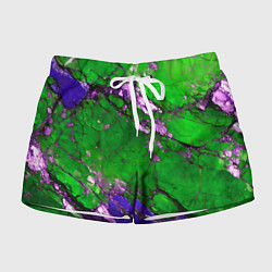 Женские шорты A purple mineral in a green stone