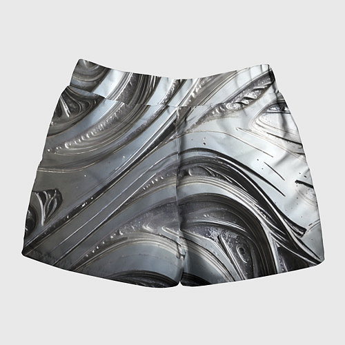 Женские шорты Полированный серебряный металл / 3D-принт – фото 2