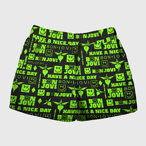 Женские шорты Bon Jovi кислотный паттерн / 3D-принт – фото 2