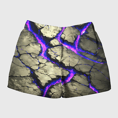 Женские шорты Треснувший камень фиолетовый / 3D-принт – фото 2