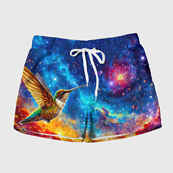 Шорты женские Колибри в космосе, цвет: 3D-принт
