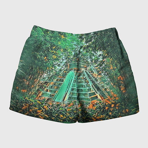 Женские шорты Башня в джунглях / 3D-принт – фото 2
