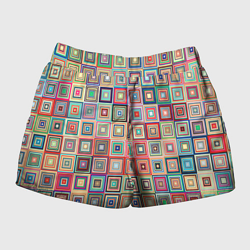 Женские шорты Квадратная мозаика / 3D-принт – фото 2