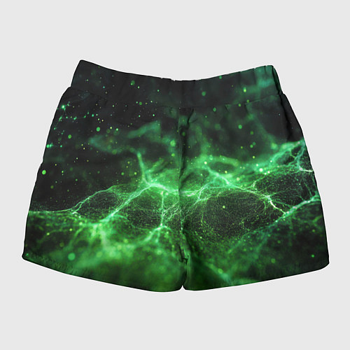Женские шорты Зеленая связь текстура / 3D-принт – фото 2