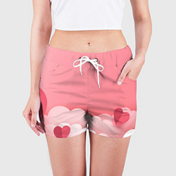 Шорты женские Облака любви, цвет: 3D-принт — фото 2