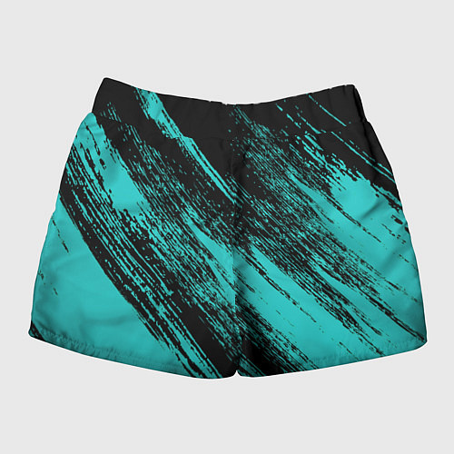 Женские шорты The color is black and light blue / 3D-принт – фото 2