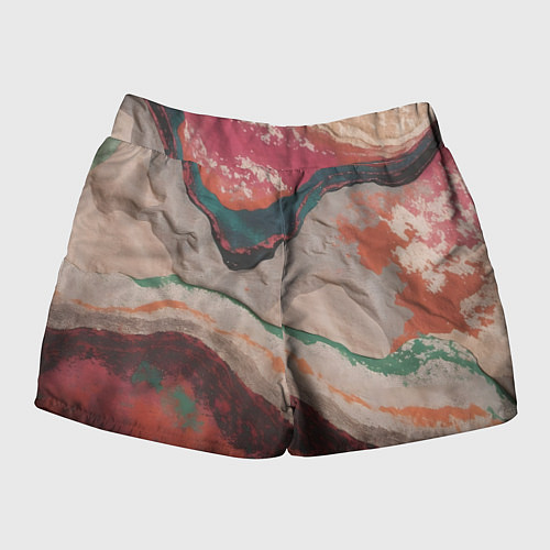 Женские шорты Абстракция из бумаги и краски / 3D-принт – фото 2