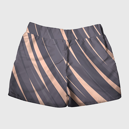 Женские шорты Перламутровый серый полосы / 3D-принт – фото 2