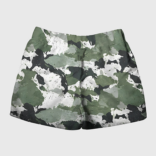 Женские шорты Зеленый фактурный камуфляж / 3D-принт – фото 2