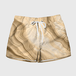 Шорты женские Светлый коричневый текстура камень мрамор, цвет: 3D-принт