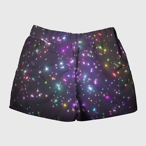 Женские шорты Светящиеся пазлы разноцветные / 3D-принт – фото 2