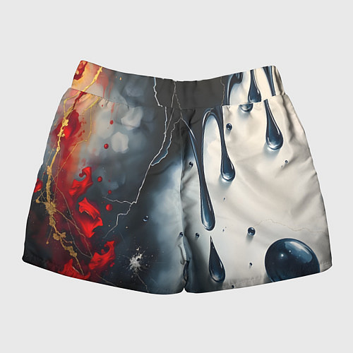 Женские шорты Сюрреалистичная абстракция с каплями / 3D-принт – фото 2