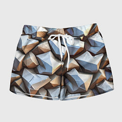 Шорты женские Каменно металлическая абстракция, цвет: 3D-принт