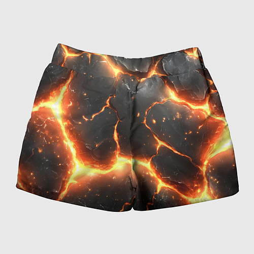 Женские шорты Лава и разлом плит / 3D-принт – фото 2