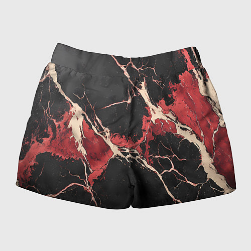 Женские шорты Красно-черная потертая текстура / 3D-принт – фото 2