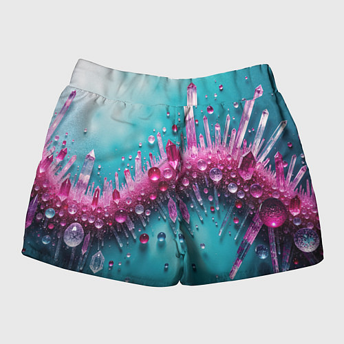 Женские шорты Розовые кристаллы / 3D-принт – фото 2