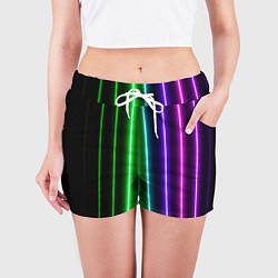 Шорты женские Neon lines, цвет: 3D-принт — фото 2
