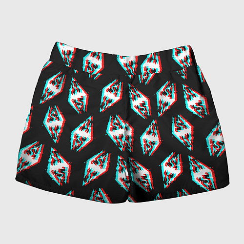 Женские шорты Skyrim glitch logo patten / 3D-принт – фото 2
