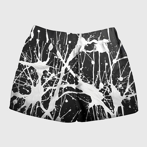 Женские шорты Брызги белой краски / 3D-принт – фото 2