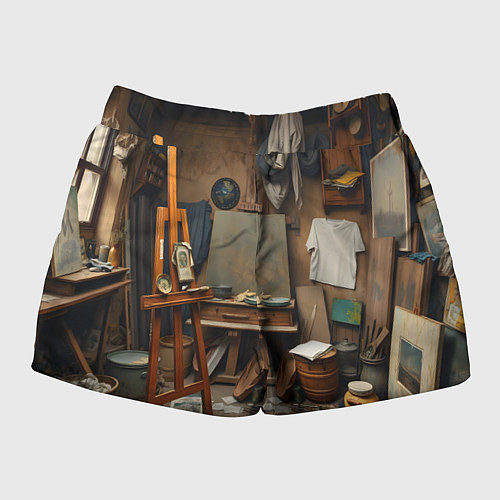 Женские шорты Мастерская художника / 3D-принт – фото 2