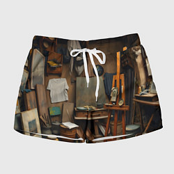 Шорты женские Мастерская художника, цвет: 3D-принт