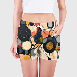 Шорты женские Абстракция с кругами и краской, цвет: 3D-принт — фото 2