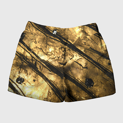 Женские шорты Золото с черной текстурой / 3D-принт – фото 2