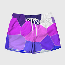 Шорты женские Сине-розовый крупные фрагменты, цвет: 3D-принт
