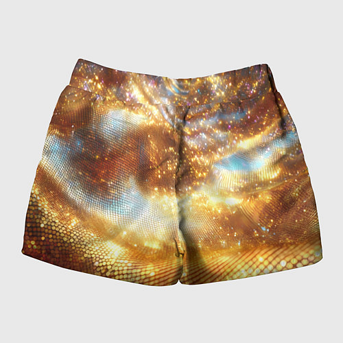 Женские шорты Блестящая золотая текстура / 3D-принт – фото 2