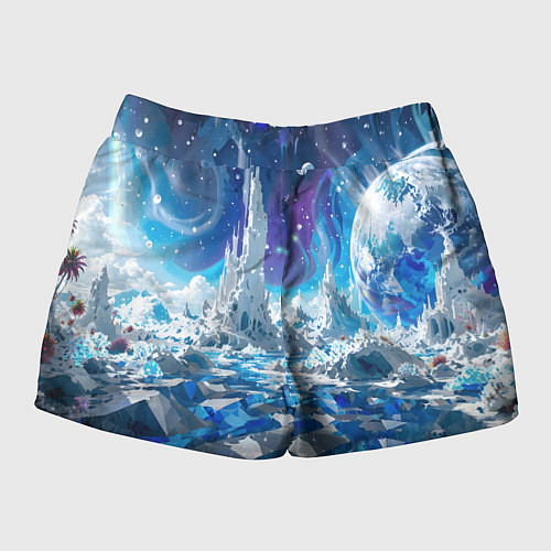Женские шорты Космический фантастический пейзаж / 3D-принт – фото 2