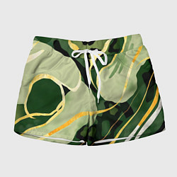 Шорты женские Зеленый природный паттерн, цвет: 3D-принт