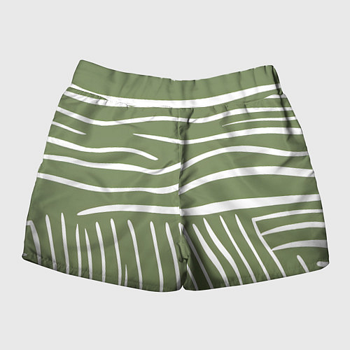 Женские шорты Полоски зеленой зебры / 3D-принт – фото 2