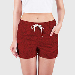 Шорты женские Тёмный красный в крапинку, цвет: 3D-принт — фото 2