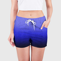 Шорты женские Градиент индиго из синего в чёрный, цвет: 3D-принт — фото 2