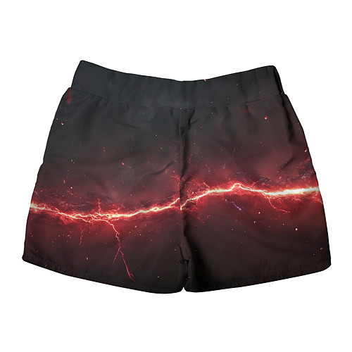 Женские шорты Красная линия - молния / 3D-принт – фото 2