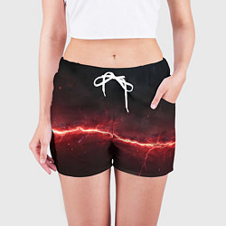 Шорты женские Красная линия - молния, цвет: 3D-принт — фото 2