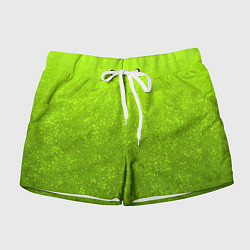 Шорты женские Жёлто-зелёный кислотный текстурный градиент, цвет: 3D-принт