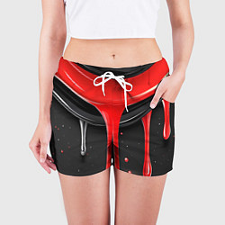 Шорты женские Красная и черная краска текстура, цвет: 3D-принт — фото 2