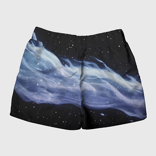 Женские шорты Синяя волна в космосе - текстура / 3D-принт – фото 2