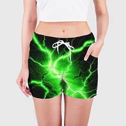 Шорты женские Color green black, цвет: 3D-принт — фото 2