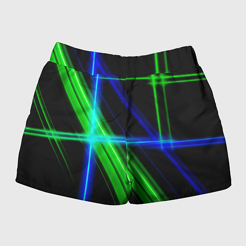 Женские шорты Color blue black green / 3D-принт – фото 2