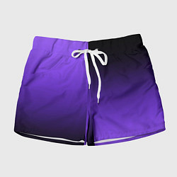 Женские шорты Чёрно-сиреневый градиент пополам