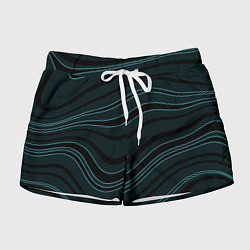 Женские шорты Тёмный синий волнистые полосы