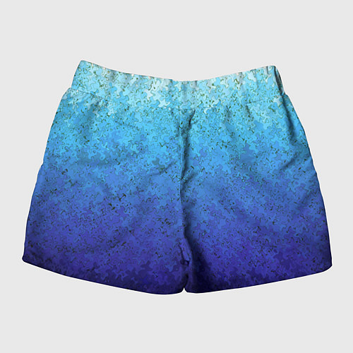 Женские шорты Сине-голубой градиент текстура / 3D-принт – фото 2