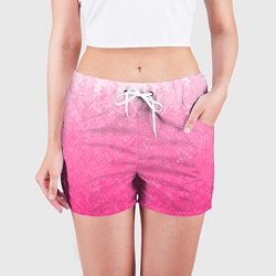 Шорты женские Розовый градиент с узором, цвет: 3D-принт — фото 2