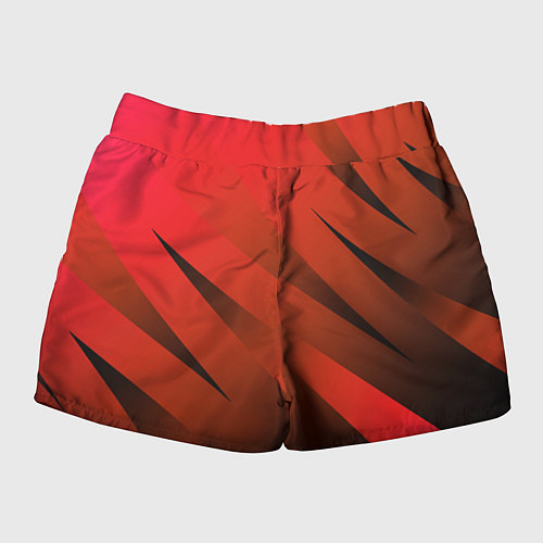 Женские шорты Красно-коричневый абстрактные полосы / 3D-принт – фото 2