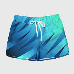 Женские шорты Сине-голубой абстрактные полосы